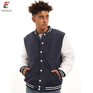 Vestes universitaires en laine de haute qualité pour hommes avec broderie de logo personnalisé, manches en cuir, col montant, design d'hiver fin - Product Image 2
