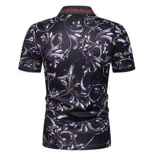 Todo estampado verano moda elástico manga corta Golf para POLO camiseta Casual transpirable secado rápido Jersey Material - Product Image 3