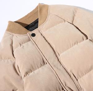 Chaqueta de bombardero de invierno personalizable para hombre, logotipo de gran tamaño, largo, acolchado, forro de satén, cuello levantado, cintura elástica, informal, diseño ODM/OEM - Product Image 5