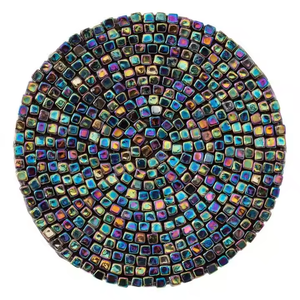 ถาดรองแก้วลูกปัดสีทองพร้อมขอบดีไซน์สำหรับงานแต่งงานงานปักด้วยมือและที่รองแก้วลูกปัดออกแบบได้ตามต้องการ - Product Image 5