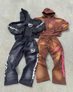 Trajes de sudor ecológicos informales de invierno para hombres superventas de calidad premium Color sólido 100% algodón transpirable - Product Image 1