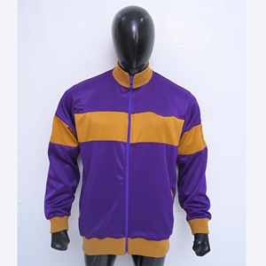 Veste coupe-vent streetwear de haute qualité, décontractée, sublimation, imperméable, chaude pour hommes, poignets et ourlet côtelés, veste de survêtement violette et moutarde - Product Image 1
