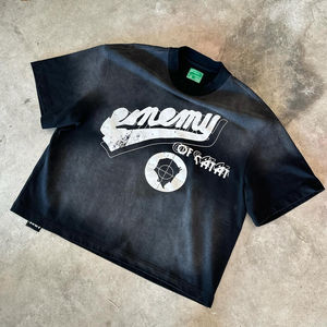 ชุดกางเกงขาสั้น2ชิ้นสำหรับผู้ชายและผู้หญิงเสื้อยืดสำหรับผู้ชายชุดสตรีทแวร์สำหรับฤดูร้อนเสื้อยืดสำหรับผู้ชายพิมพ์ลายกรดซักหน้าจอออกแบบได้ตามต้องการฤดูร้อน - Product Image 1