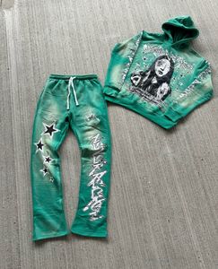Men's Custom 3D Puff Print Plus Size High Street Sweatsuit Set Heavyweight Fleece Full-<b>Face</b> Zip Hoodie Thermal Streetwear - Product Image 4