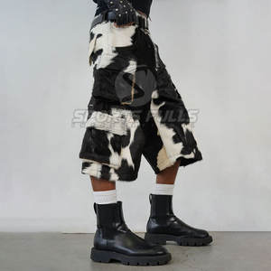 Pantalones Cortos Casuales de Lona Personalizados para Hombre con Piel de Vacuno, Costuras en Contraste y Forro - Product Image 3