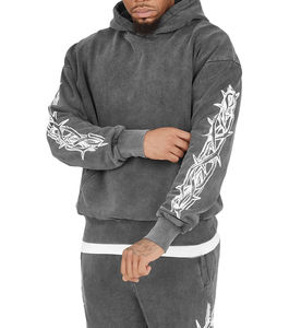 Conjunto Deportivo de Pantalones y Chaqueta Deportiva de Moda con Lavado Ácido para Hombre, Pantalones Deportivos con Bordado de Tendencia - Product Image 4