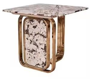 Marco de metal único de venta de fábrica con lado superior de mármol decente y mesa de centro para nuevas decoraciones para el hogar - Product Image 6