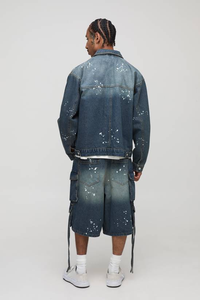 Veste en jean unisexe classique décontractée pour homme, de haute qualité, épaisse, avec détails boutonnés, écologique et coupe-vent - Product Image 5