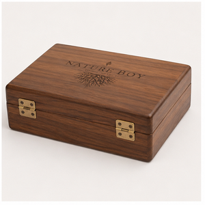 Novedad: Caja de Almacenamiento de Madera para Artículos de Afeitado Masculino con Cepillo, Peine, Bálsamo y Aceite, Diseño Rústico - Product Image 3