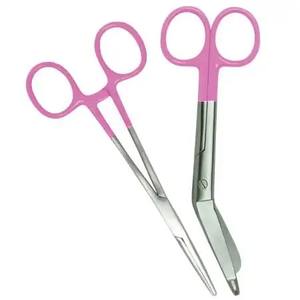 Ciseaux à pansement de haute qualité ciseaux et pinces incurvés pour soins infirmiers médicaux ensemble de 2 pièces Excellente qualité - Product Image 2