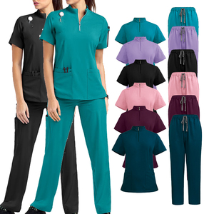 ชุดยูนิฟอร์มสครับสำหรับผู้ชายผู้หญิงชุดยูนิฟอร์มสปาแบบติดซิปดีไซน์ทันสมัยออกแบบได้ตามต้องการ - Product Image 1