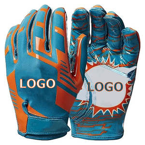 Gants de football américain de grande qualité fabriqués en cuir 100% à motif solide au Pakistan - Product Image 4