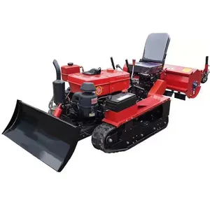 25 Hp Ride-On Rotary Tiller Crawler Trator Farm Orchard Paddy Field Agrícola Mini Tractor De Esteira Para Venda 25Hp 35Hp