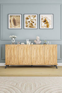 Akel Modern 5-Legged Particleboard <b>Console</b> <b>Table</b> with Bar Style Design <b>for</b> Living Room Dining Area - Product Image 5