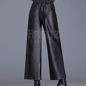 Pantalones de Cuero Casuales para Mujer de la Mejor Calidad, Invierno, Corte Medio, Frente Plano, Transpirables, de Secado Rápido, Cómodos, Gran Venta, Nueva Llegada - Product Image 3