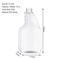 Vente en gros de flacons pulvérisateurs en plastique PET transparent Unalilia E-1222 1L, OEM/ODM, couleur personnalisée, logo, impression à l'écran, cosmétique