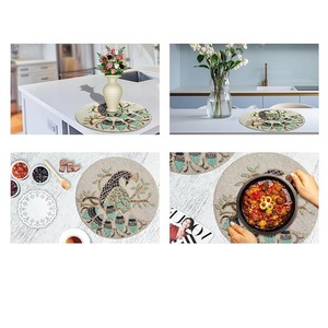 แก้วลูกปัดปักลายนกยูงสีฟ้าสำหรับตกแต่งห้องครัวหรือบนโต๊ะ - Product Image 6