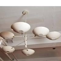 Lustre Moderne en Laiton à Contrapoids, Style Artistique Unique, Plafonnier LED Dimmable, Finition Dorée, Blanc Chaud 2700K
