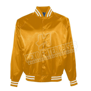 Precio de fábrica Nuevo diseño Última mejor calidad Precio al por mayor Bonito color Hombres Satén Varsity Jacket - Product Image 1