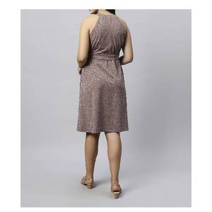 Robe de maternité élégante à usage quotidien avec décoration de ceinture confortable au genou pour les femmes respirant cou manches vacances Shoot - Product Image 2