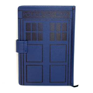 Cuaderno Premium para Doctor Who Tardis, Tamaño A5, 100 Hojas, Estilo Organizador, Cubierta de Cuero PU, Costuras Reforzadas - Product Image 1