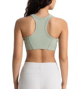 Logo High Round Neck Racerback Yoga <b>Vest</b> Backless Fitness Yoga <b>Bra</b> Ribbed Sports <b>Bra</b> for Women 2026 - Product Image 6