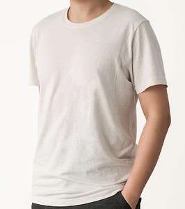 Camiseta de algodón de cáñamo de alta calidad al por mayor, camiseta de manga corta con cuello redondo, camiseta de cáñamo con logotipo personalizado gráfico de algodón para hombre - Product Image 2