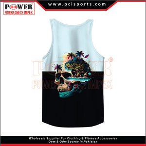 Débardeur d'été décontracté pour hommes, coupe confortable, gilet de gymnastique à impression numérique, thème soleil, équipement d'entraînement respirant, service OEM - Product Image 6