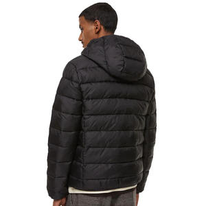 แจ็กเก็ตบอลทรงพองสำหรับผู้ชายสีดำคอลเลอร์มีฮู้ดติดสำหรับใส่ในฤดูหนาว - Product Image 4