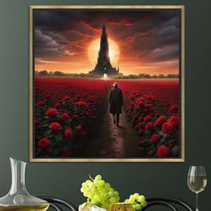 Stephen King Dark Tower Canvas Print: Elegant Literary Decor,<b>GOLD</b> <b>FRAMED</b> CANVAS - Product Image 1