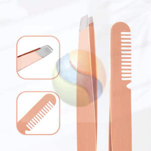 Peigne à sourcils en acier inoxydable durable pour le maquillage, l'entretien, peigne professionnel pour tailler les sourcils avec pince intégrée - Product Image 3