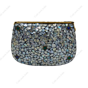 Bolso de Mano Tipo Clutch con Mosaico de Nácar Hecho a Mano para Mujer, para Fiestas Nocturnas, Bodas, Diseño de Lujo, Estuche Rígido - Product Image 2
