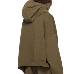 Sweats à capuche à fermeture éclair lourds personnalisés 100% coton biologique vintage lavage à l'acide sweat à capuche zippé hommes streetwear rétro lavage sweats à capuche en coton - Product Image 6