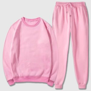 Conjunto de chándal informal de algodón 100% con capucha para hombre, jersey de Color sólido, sudaderas de manga larga, pantalones largos con cordón para invierno y otoño - Product Image 3