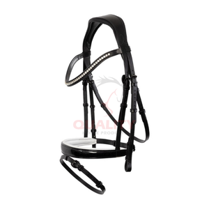 Brida para caballo hecha de cuero de grano completo en estilo inglés con opciones personalizadas para tamaño y color, de alta gama para exteriores. - Product Image 1