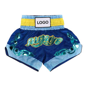 Pantalones cortos deportivos MMA con cordón de poliéster 100% estampados Unisex, ropa de boxeo de lucha elástica lisa para adultos, hombres, marciales OEM personalizadas - Product Image 3