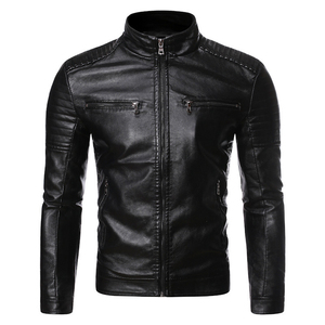White Fur Men's Black Genuine Leather <b>Jacket</b> with Waist Belt Zippers Style Turn Down Collar Casual Multi Pockets <b>Boy</b> <b>Jackets</b> - Product Image 6