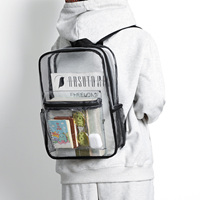 Sac à dos transparent en PVC robuste approuvé pour les stades, idéal pour les étudiants et les enfants