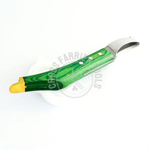 Best Selling Farrier tools Loop Knife Farrier Hoof knife Green Wooden Handle & Oval Blade with brass end <b>Veterinary</b> <b>Equipment</b> - Product Image 1