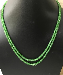 Collier de perles facettées en tsavorite, pierre précieuse naturelle, perles de tsavorite pour la fabrication de bijoux fins, collier de perles de pierres précieuses - Product Image 2