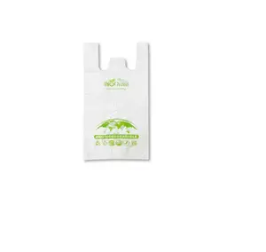 Customized Logo Grocery T-shirt Bag Offset Printing D2W Technology 100% Biodegradable Recycling HDPE OXO Bio Carrier Bag