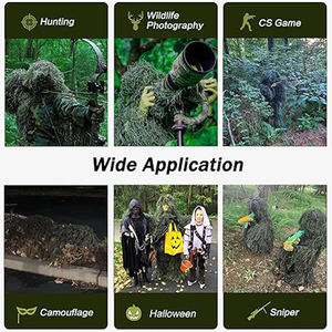 <span class=keywords><strong>Tuta</strong></span> 5 in 1 Ghillie 3D <span class=keywords><strong>Camouflage</strong></span> da caccia abbigliamento tra cui giacca pantaloni cappuccio borsa per il trasporto adatto per bambini Unisex adulti - Product Image 2