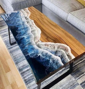 โต๊ะกาแฟอีพอกซีเรซินสําหรับโฮมโฮเทลโต๊ะอีพ็อกซี่ดีไซน์ไม่ซ้ําใครสําหรับเฟอร์นิเจอร์การออกแบบโต๊ะอีพ็อกซี่คุณภาพสูง - Product Image 3