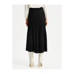 BGN WOOL BLEND PLEATED LOOK MIDI KNITWEAR <b>SKIRT</b> for <b>WOMEN</b> From TURKEY - Product Image 5