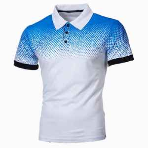 Nouveau polo imprimé tendance pour homme, polo à manches courtes, col polo, respirant, polyester, polos à sublimation - Product Image 6