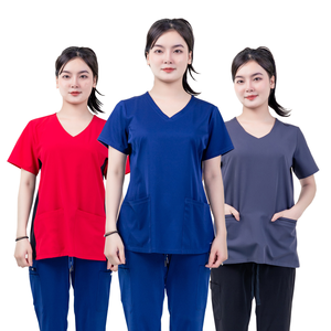 Conjunto de Uniformes Médicos Unisex de Lona Cómodos para Enfermeras, Ropa de Trabajo para Hospitales y Atención Médica Comunitaria, Personalizables para Detección de Agujas - Product Image 1