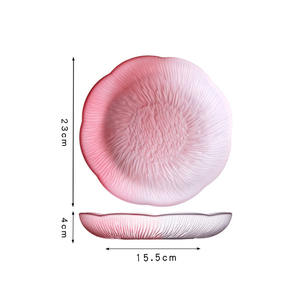 Plato de Fruta de Lujo Personalizado de Vidrio Transparente Pintado a Mano con Incrustaciones de Oro Ecológico de Newell, Plato de Fiesta Bonito con Degradado de Color - Product Image 4