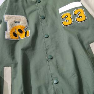 Chaqueta de invierno personalizable unisex de gran tamaño, informal, béisbol, Varsity, bombardero, cuello levantado, tejido transpirable lavado - Product Image 6