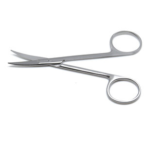 กรรไกรตัดม่านตาขนาด 10 ซม. สำหรับเครื่องมือแพทย์ ทำจากเหล็กกล้าไร้สนิม ปลายโค้ง ใช้แรงมือ  ชุดเครื่องมือผ่าตัด ได้รับมาตรฐาน CE - Product Image 4