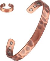 Bracelet de manchette magnétique en cuivre rouge classique Bracelet de soulagement de la douleur arthritique réglable avec aimants de thérapie de guérison pour femmes hommes